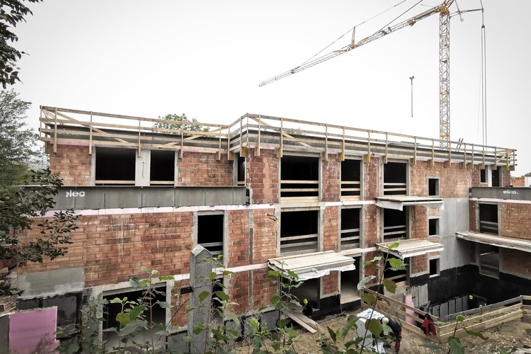 Gleichenfeier.  Junges Wohnen Enzesfeld, Dezember, 2021 – LCB Planung GmbH.