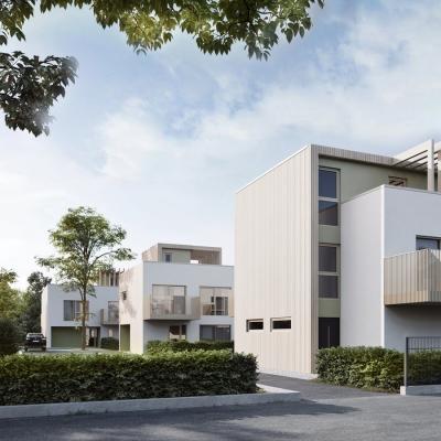 Projekt Adam Betz Gasse, Modell-Ansicht von der Strasse – LCB Planung GmbH.