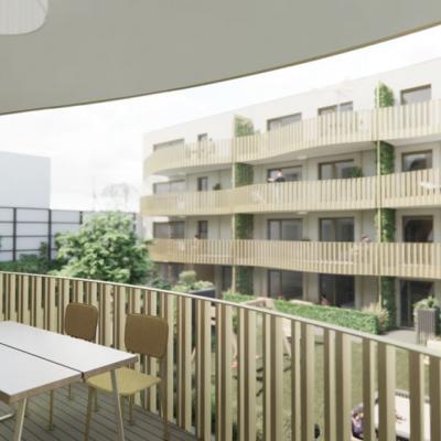 Vöslauer Straße, LCB-Planung GmbH, Rendering - Blick in den Innenhof