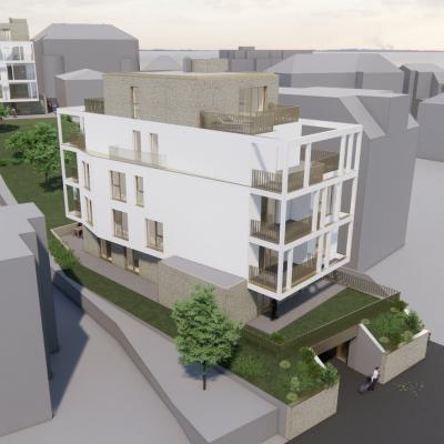 Peter Jordan Straße, Rendering - Vogelperspektive von Felix-Dahn-Straße – LCB Planung GmbH.