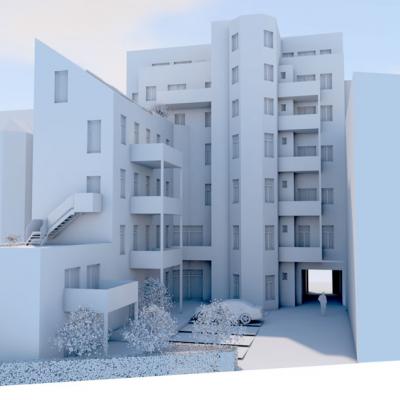 Marchfeldstraße, LCB_Planung GmbH, Rendering - Innenhof